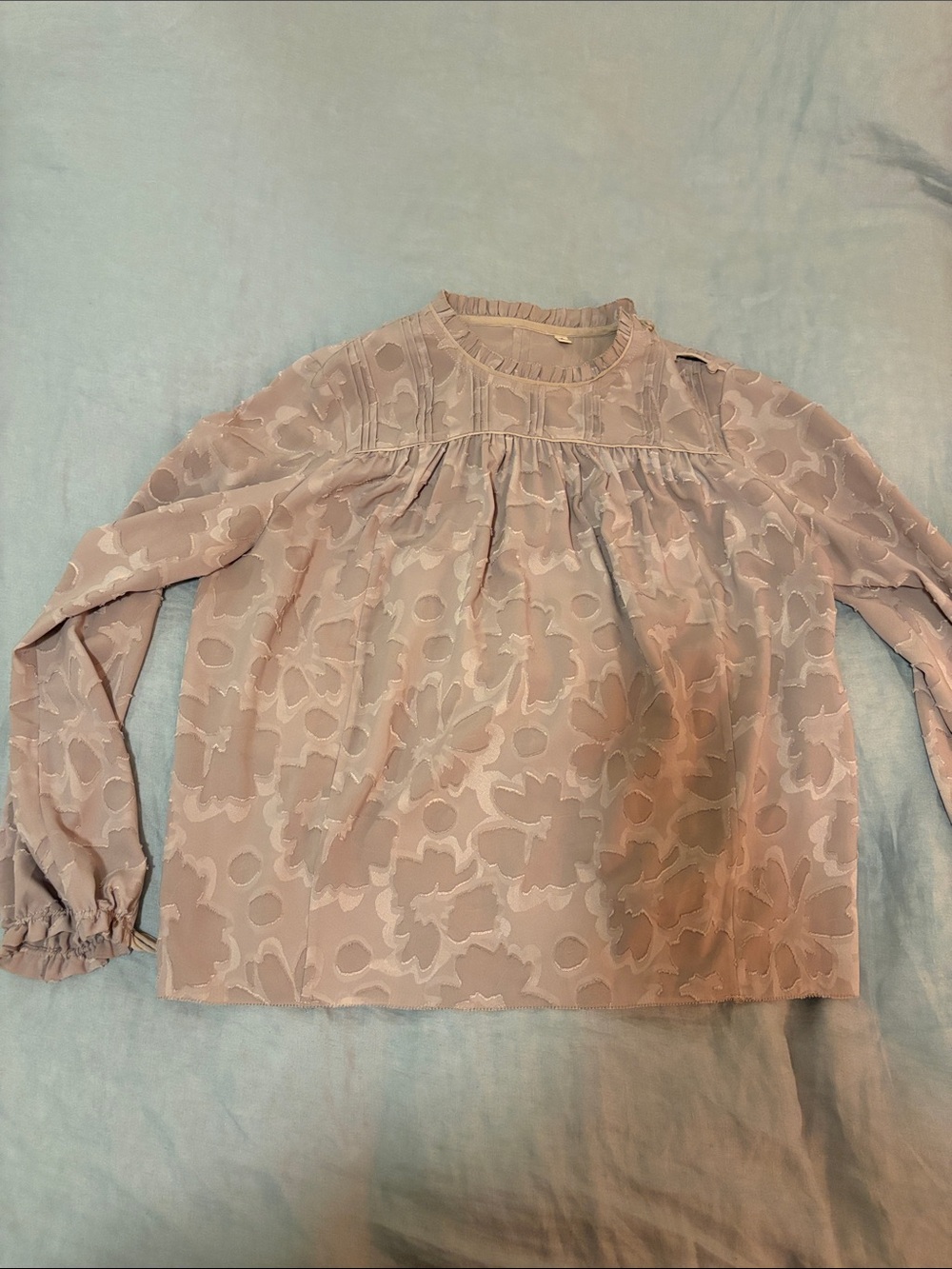 Aritzia Floral Pintuck Blouse
